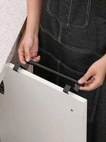 1pc/2pcs Stainless Steel Towel Rack, Over The Door Towel Hanger, Kitchen Accessories, Home Organization, No Drilling Cabinet Cloth Hanging Rack, Single Bar Kitchen Towel Holder, Kitchen Accessories, Kitchen Storage, Kitchen Accessories Home - Multicolor - View 6