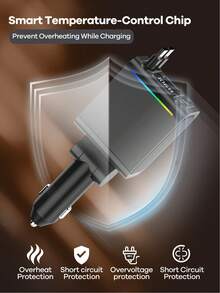 REMAX 藍牙車充 RGB 燈光 29 英吋可伸縮線，支援 PD 30W 快充，藍牙 5.3，支援免手持通話/音樂播放，自動重新連接，Type-C 介面，相容 Apple/Android 手機，汽車配件，汽車用品，旅行必備 - C88 - 查看 10