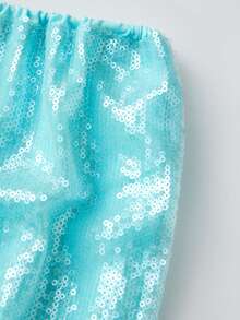 Women's Sparkle Sequin Pants Lightweight Elastic Waist Wide Leg Loose Pants Trousers - Verde - Ver 6
