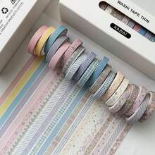 20Pcs/Set Cute DIY Decorative Kawai Style Tape Hand Ledger Tape Hot Stamping And Paper Tape Perfect For Clippings Handicrafts Holiday Decorations - Kawaii - View 2