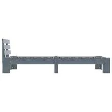 vidaXL Quadro de lit sans matelas gris bois de pin massif 90x200 cm - Cinza - Ver 4