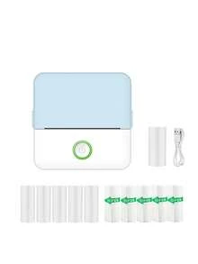 PRINHSJI Mini impresora, impresora portátil sin tinta con 10 rollos de papel térmico, impresora de bolsillo pequeña para imágenes, fotos, diarios, manualidades, uso doméstico y de oficina - Multicolor - Ver 17
