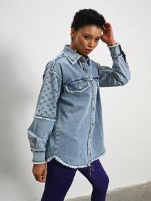 Sleeve Detail Jacket, Shirt – MADE IN TURKEY - Blue - View 4