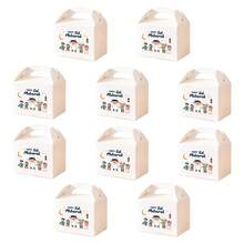 10个装开斋节快乐手提礼盒，饰有穆斯林卡通人群、新月、星星、灯笼和“开斋节快乐”字样图案 - 便携式设计包装，适用于派对礼品和糖果 - 手提盒 - 查看 11