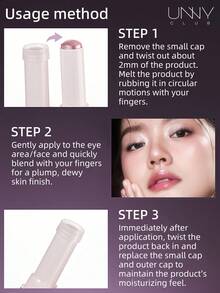 unny club 水晶冰高光棒，棒状高光眼影，提亮面部和眼部，钻石般闪耀，闪片，无粉妆效，易于涂抹，不晕染，持久闪亮，轻盈顺滑，日常妆容 - #Rosy Ice - 查看 8