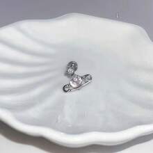 1pc Fashionable Minimalist Zirconia Small Planet Ear Cuff Screw Back Flat Earring, Suitable For Gift And Daily Wear