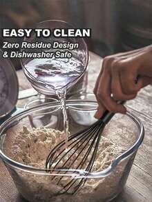 10-Inch And 12-Inch Black Silicone Whisk Set - Suitable For Cooking, Mixing, Beating, Whipping, Stirring - Multicolor - View 6