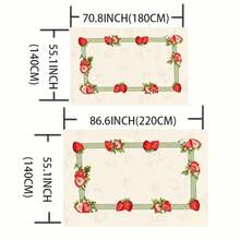 1 pieza Mantel rectangular decorativo de poliéster con tema de fresa, lavable a máquina, adecuado para fiestas festivas, citas, picnics, cafés, hogar, exteriores, restaurantes