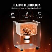 1.3L,limpiador ultrasónico con calentador temporizador y cesta, máquina de cavitación sónica digital profesional 60W, 180W, 480W, 600W, máquina de limpieza para instrumentos de reloj, gafas, moneda, piezas de metal, herramienta - 1.3L - Ver 3