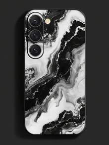 Marble Pattern Painted Anti-Drop Soft Phone Case Compatible With IPhone 17/17 Pro Max, 16/15 XR/7/8, 16 Pro Max, 13/14/14 Pro Max, Galaxy, Redmi 10/9/Note 9/12C/Note 11 Pro, Etc. - Multicolor - View 1