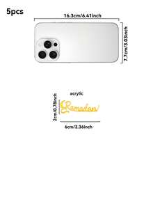 5件套斋月金色星星字母优雅杯饰吊坠，节日装饰酒杯饰品，伊斯兰节日风格文字设计，星星细节，轻巧夹式杯饰 - 金色 - 查看 9