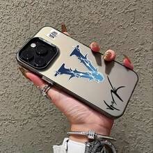 Luxury Phone Case with Letter V, Matte Anti-drop Phone Case, Decorative Protection Compatible with iPhone, Case - Durchscheinend schwarz - Übersicht 6