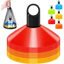 mhj50 pcs Conos de Fútbol Disco Marcado Conos de Entrenamiento con Bolsa de Malla y Soporte Football Entrenamiento de Agilidad Niños Mejora Coordinaciónsleeping Bags - 219321235 - Ver 1