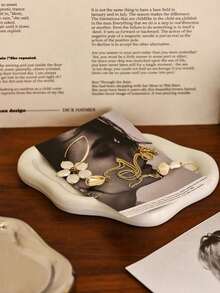 Cloud-Shaped Resin Tray, Nordic Style Jewelry Storage Tray, Jewelry Collection & Display Tray, Women's Gift, Home Decor For Bedroom, Makeup Room Decor,Makeup Bag,Travel Essential - Multicolor - View 3