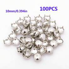 50pcs/100pcs 9mm/0.354in 10mm/0.394in Round Punk Rivet Metal Rivet (Silver) - Multicolor - View 11