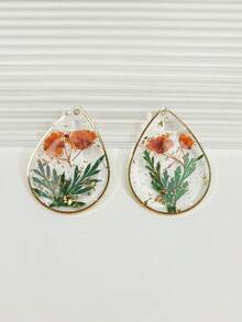 Conjunto de 2 pingentes delicados e charmosos de flores naturais, feitos com resina e flores secas. Pingentes transparentes para confecção e decoração de bijuterias. Ideais como presente de aniversário e para usar em colares, brincos, chaveiros e bolsas. - Multicolorido - Ver 18
