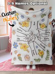 Esta manta personalizada para el Día de la Madre se puede personalizar con tu nombre. Se puede usar como chal, manta con estampado floral o manta con mensaje de aniversario. Es un regalo ideal para el Día de la Mujer, el estreno de una casa, el Día de San Valentín, aniversarios, el Día de la Madre y otras ocasiones. También es un regalo perfecto para mamá, abuela, esposa, esposo, padre, madre, familia y amigos. Adecuado para aniversarios, el Día de la Madre y cumpleaños. - Estilo 1 - Ver 12