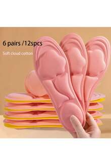 12pcs Unisex Sweat-Absorbent Shoe Insoles, Soft Memory Foam, Shock-Absorbing & Comfortable, Breathable Support, Suitable For Walking And Sports. Customizable Design, Fits Various Shoe Sizes, Unisex, Applicable For Sports Shoes, Casual Shoes, Work Shoes, Suitable For Walking, Outdoor Running, Hiking And Holiday Activities, Shoe, Spring Summer Picks, Brides Maid Gifts, Room, Bedroom Decor, Beach, Travel, For Men, For Women, Vacation, Women's Day, Travel Essentials, Wedding Favors, Y2k, Bedroom, Car Accessories Women, Kitchen Decor, Cute Stuff - Multicolor - View 2