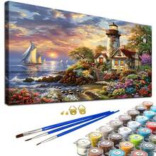 طقم الرسم بالأرقام للكبار - 27.6 * 15.7 بوصة، بدون إطار، طقم الطلاء السهل DIY، حرفة فنية لديكور المنزل، هدية مثالية لأعياد الميلاد، عيد الأب، عيد الميلاد، عيد الأم وعيد الحب - متعدد الألوان - مشاهدة 8