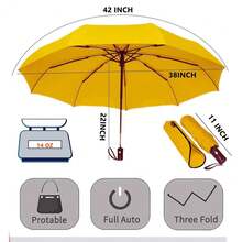 Two Packs Auto Open & Close Small Travel Umbrella For Backpack-Umbrellas For Rain, Windproof Lightweight Strong Mini Portable Umbrellas For Men And Women.(Black & Yellow, 2 Pack),42Inch-2Packs,Black&Yellow - 黑黃 - 查看 5