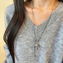 1 chiếc vòng cổ bằng thép titan đính đá lấp lánh thời trang Saturn dành cho nữ, thiết kế sang trọng, dây chuyền xương quai xanh thích hợp cho đám cưới, tiệc tùng, đeo hàng ngày - Nhiều màu - Xem 4