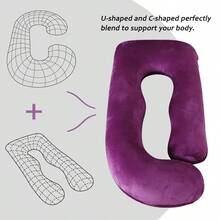 Pregnant Woman Pillow, U-Shaped Full Body Pillow-Detachable Pillowcase Extra Large Size-Gray-Sleeping Pregnant Woman Pillow-Adult Body Pillow, Pregnant Woman Pillow And Pregnancy Essential Mother Day Gift - Màu tím - Xem 5