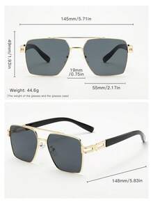 1pc Men's Classic Double Bridge Square Frame High Quality Business Casual Fashion Fashion Glasses (Suitable For Travel, Leisure, Party, Beach, Daily Use) - Multicolor - View 6