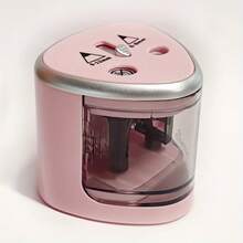 Electric Pencil Sharpener, Dual Hole Semi-Automatic Pencil Sharpener, Heavy Duty Dual Hole Pencil Sharpener