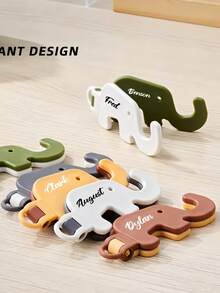 1pc Cute Elephant Phone Holder, Portable Bedside Stand With Keychain, Foldable Design, Unisex Slouchy Bracket - Multicolor - View 5