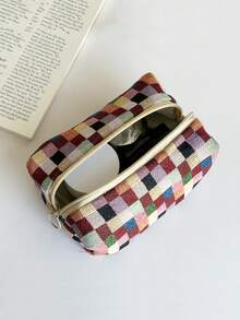 Large Makeup Bag For Women - Retro Colorful Striped Pattern Square Travel Toiletry Bag, Can Store Makeup Brushes, Skincare Products And Gel Nail Polish - Perfect Gift For Girls, Friends, Birthday, Wedding, Party And Mother's Day, With Zipper Portable Cosmetic Organizer, Travel Toiletry Bag And Makeup Tools - Multicolor - View 6