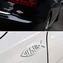 3D Metallic Jesus Fish Car Emblem - Popular Religious Car Sticker For Vehicle Decoration. High-Quality Zinc Alloy Jesus Fish Car Decal With 3D Stereoscopic Design, Visually Striking. As A Classic Christian Fish Symbol, It Perfectly Expresses Faith While Adding Personalized Charm To Your Car. Suitable For Car Body, Windows And Doors, Easy To Install Without Damaging Paint Or Leaving Adhesive Residue. - A - View 11