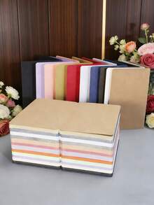 3/10/20/50张装DIY圆角折叠贺卡 - 19.7x14.8厘米/7.75x5.8英寸，空白可涂鸦。提供珠光纸、牛皮纸和纯色卡纸材质。适用于生日、婚礼、感谢活动和日常通信。