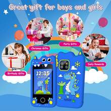 适合3-10岁儿童的玩具手机，2.8英寸触摸屏学习玩具手机，带双摄像头、游戏、音乐播放器，圣诞节和生日礼物，适合男孩和女孩 - 彩色 - 查看 9