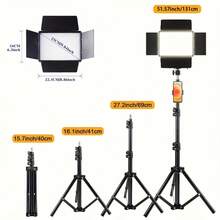 10-Inch LED Panel Light, USB Powered, 43-Inch Adjustable Tripod, 3 Lighting Modes, USB Powered LED Ring Light With Sturdy Metal Stand And Hanging Bracket - Dimmable Video Light, Suitable For Live Streaming, Photography, Videography, Content Creation - Compatible With DSLR/Camcorder/Smartphone - USB Powered LED Panel Light, Suitable For Home Studio Lighting - A - View 8