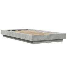 vidaXL Bettgestell ohne Matratze, Betongrau, 100 x 200 cm - Grau - Übersicht 6