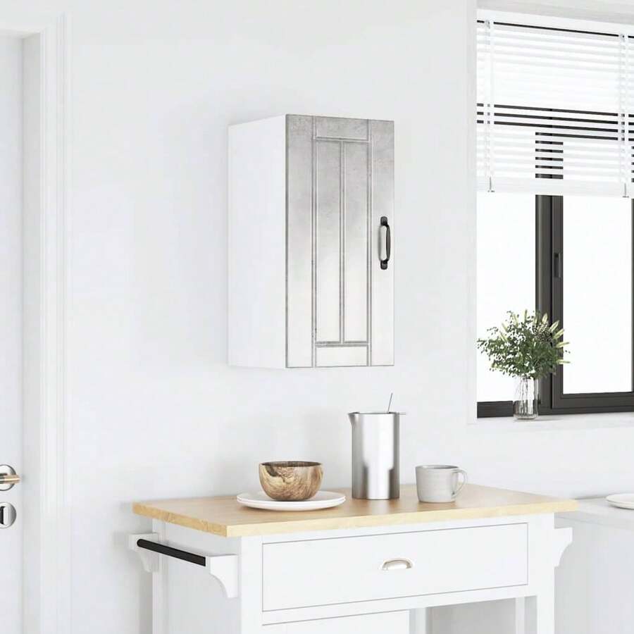 vidaXL Armario mural de cocina Lucca gris béton bois ingénierie - Gris - Ver 1
