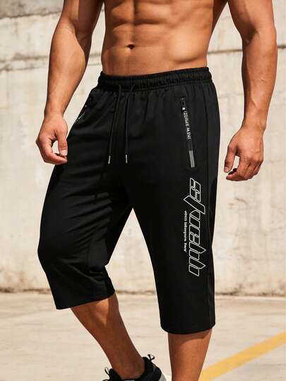 Pantalones 7/8 de secado rápido para sólido, cintura elástica con bolsillos, tela transpirable adecuada para gimnasio, correr y actividades al aire libre