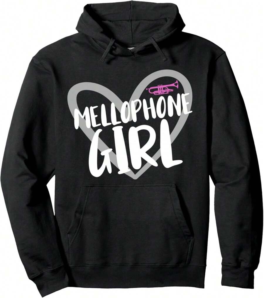 Mellophone Marching Band Apparel Pullover Hoodie - Black - View 1