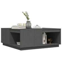 vidaXL Table basse Gris 100x101x40,5 cm Bois massif de pin - Gris - Voir 4