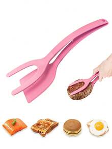 Espátula e pinça de silicone 2 em 1, espátula de cozinha multifuncional antiaderente, espátula para bife, pinça para alimentos resistente ao calor, espátula para peixe, espátula para ovo frito, espátula para panqueca, pinça para torradeira, prensa para hambúrguer, espátula com revestimento antiaderente, espátula para rolinho de frango. - Multicolorido - Ver 12