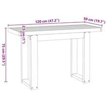 vidaXL Bureau NOAIN pieds en forme de U 120x50x75 cm bois massif pin - Tabac - Voir 9