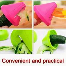 Manual Hand- Vegetable Slicer & Spiral Shredder - Heavy-Duty ABS & 410 Stainless, 1-In-1 Processor For Carrots, Cucumbers, Potatoes, Tomatoes - Easy-Clean Slicer With Shredding Blade, No Needed For Home Kitchen - 綠色 - 查看 7