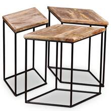 vidaXL Tavolo basso Bois de manguier massiccio 56x48x40 cm - Castano - Visualizzare 6