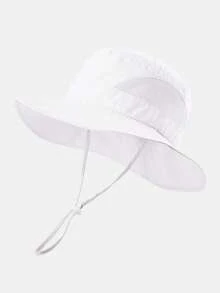 1顶儿童渔夫帽，夏季透气遮阳帽，适合1-8岁儿童，可调节下巴带，宽檐沙滩帽 - 1PC - 查看 9