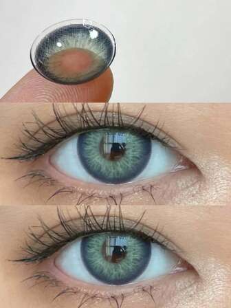 1 par/2 piezas de nuevos lentes de contacto de color de gran diámetro de 14,5 mm de razas mixtas, sin receta, lentes cosméticos, convenientes para viajar, regalo de vacaciones