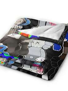 Kawss Kawaii Kaw  Blanket Super Soft Flannel Blanket Lightweight Warm And Comfortable Blanket Adult Gifts For All Seasons No Linting, Machine Washable - 黑色 - 查看 6