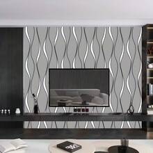 1 Roll Of 3d Three-Dimensional Gray Wave Pattern Self-Adhesive Wallpaper Pvc Wallpaper Self Adhesive Removable 3d Pattern Is Easy To Match For Living Rooms - Easy To Install, Non-Destructive Disassembly, Modern Minimalist Design