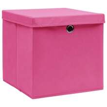 vidaXL Camerette con Coperture 10 pz Rosa 32x32x32 cm in Tessuto - Rosa - Visualizzare 2