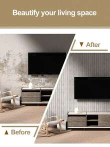 1pc 15.7in X 118in/13 Sq Ft Thick Vinyl Wood Grain Peel And Stick Wallpaper, Waterproof Self-Adhesive Striped Tile Rolls For Kitchen, Living Room, Office And Bedroom (Gray And Brown) Wall Art Decor, Home Decor, Living Room Wallpaper, Wall Stickers, Party Decor, Bedroom Office Decor, Bathroom Decor, Room Decor - Multicolor - View 4