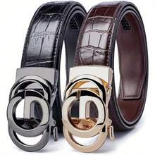Ratchet Belts For Men Adjustable Designer Belts For Suits And Jeans, Automatic Buckle Luxury Cowhide Alloy G-Buckle Genuine Leather Men's Belt 351421176 - Vàng - Xem 1